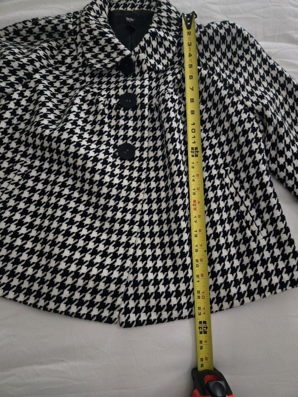 Mossimo Women's Black & White Houndstooth Peacoat-Style Blazer - Picture 6 of 9